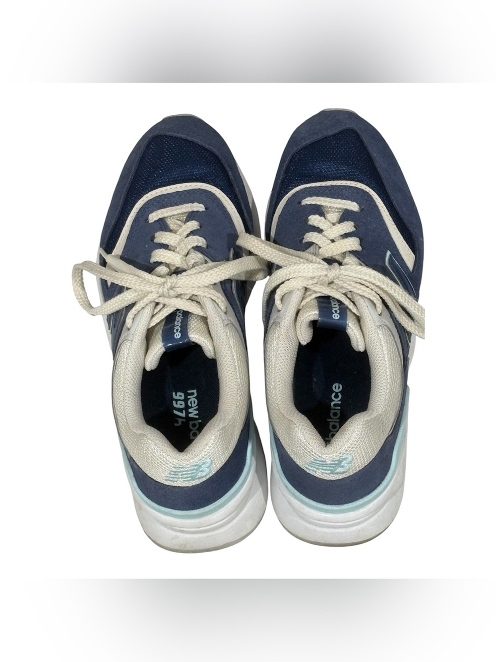 New Balance Men’s 997H Low Top Lace-Up Suede Sneakers Blue/White CW997HSW - Picture 5 of 7